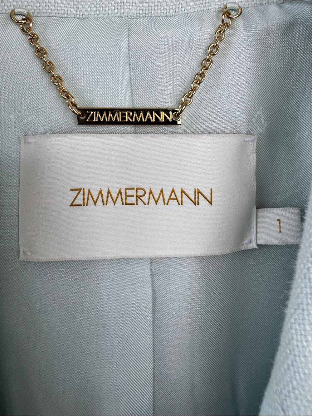 Zimmermann Natura Linen Jacket Blazer Mint Blue Size 1